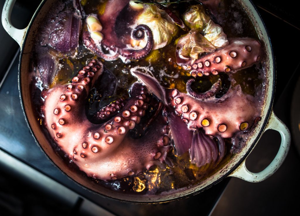 Eric Wolfinger. "Braised Octopus at Prune Restaurant in New York City." 2018. Courtesy of ericwolfinger.com